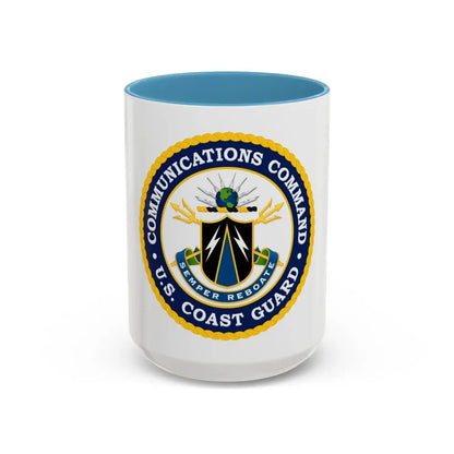 USCG Communications Command (U.S. Coast Guard) Accent Coffee Mug 15oz Light Blue - Go Mug Yourself