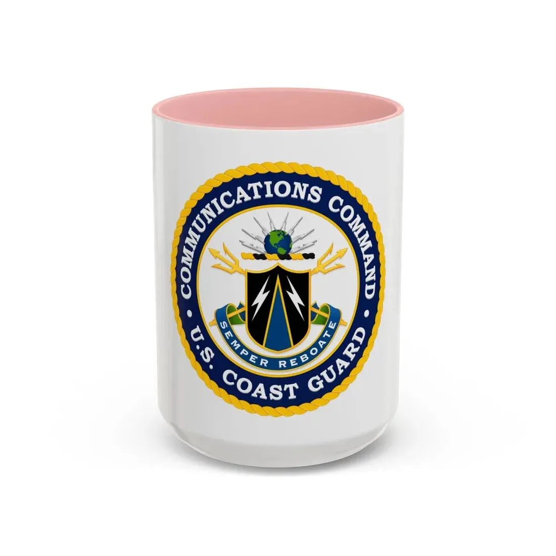 USCG Communications Command (U.S. Coast Guard) Accent Coffee Mug 15oz Pink - Go Mug Yourself