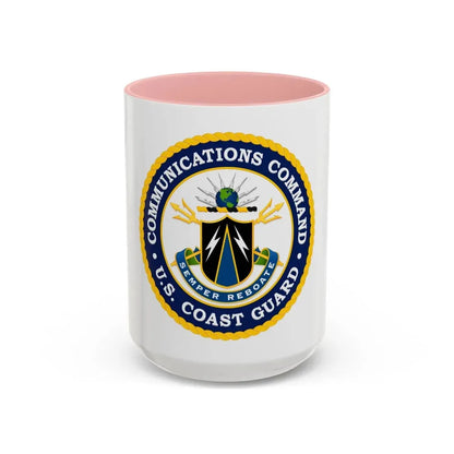 USCG Communications Command (U.S. Coast Guard) Accent Coffee Mug 15oz Pink - Go Mug Yourself
