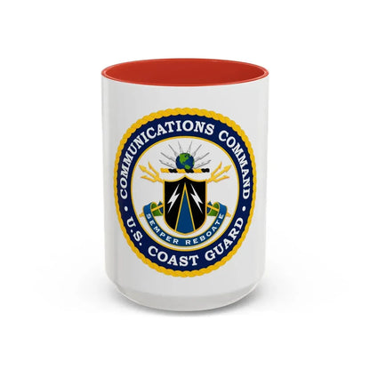 USCG Communications Command (U.S. Coast Guard) Accent Coffee Mug 15oz Red - Go Mug Yourself