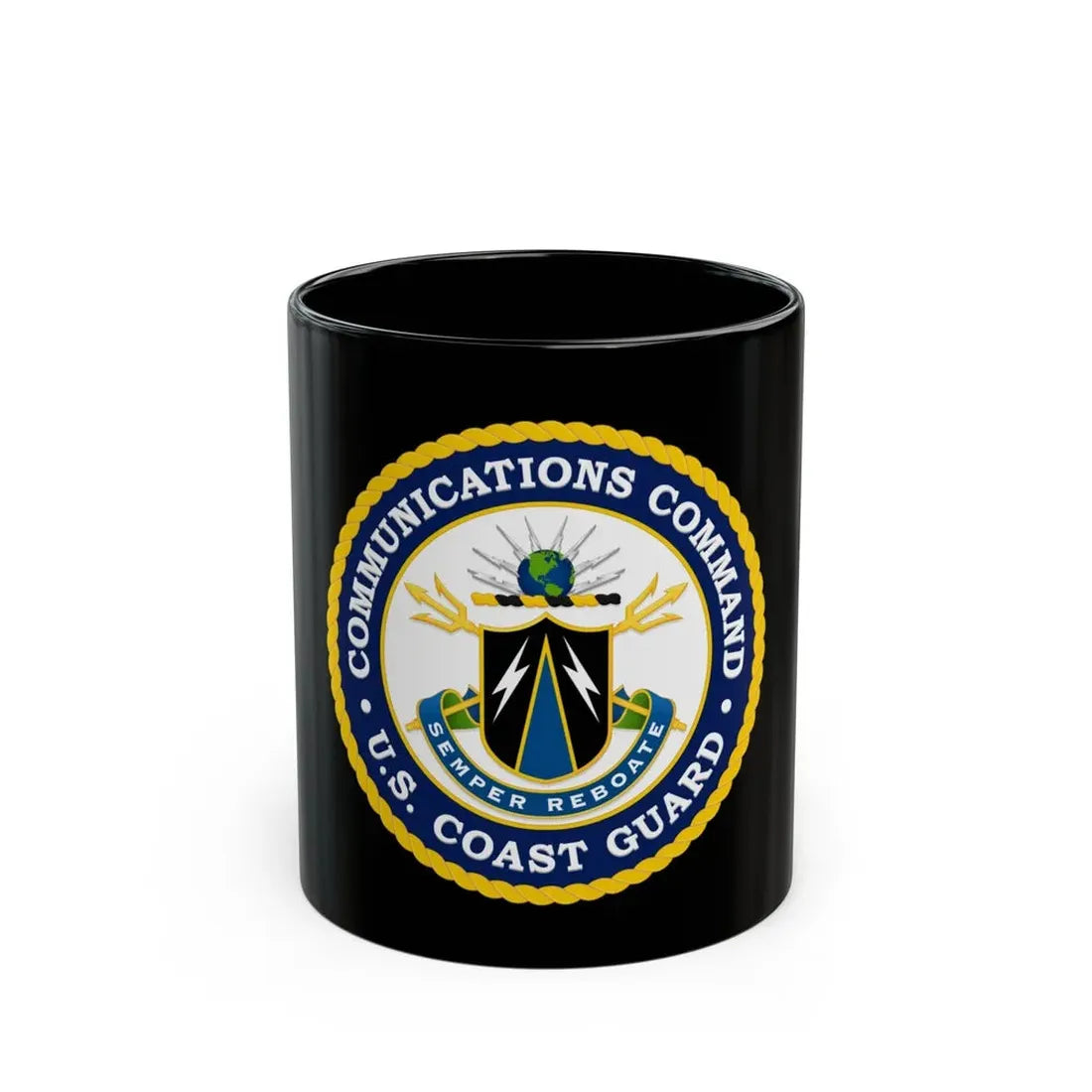 USCG Communications Command (U.S. Coast Guard) Black Coffee Mug 11oz - Go Mug Yourself