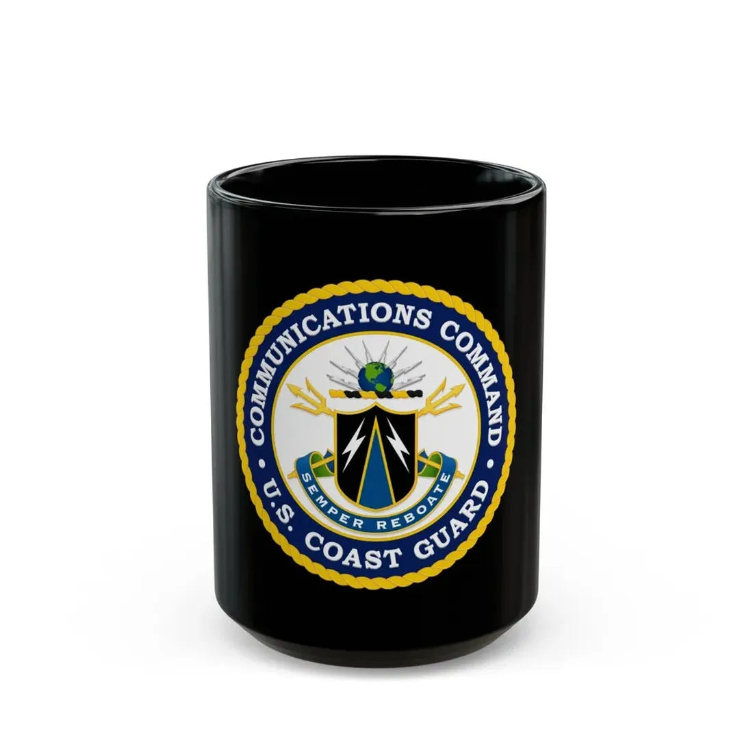 USCG Communications Command (U.S. Coast Guard) Black Coffee Mug 15oz - Go Mug Yourself