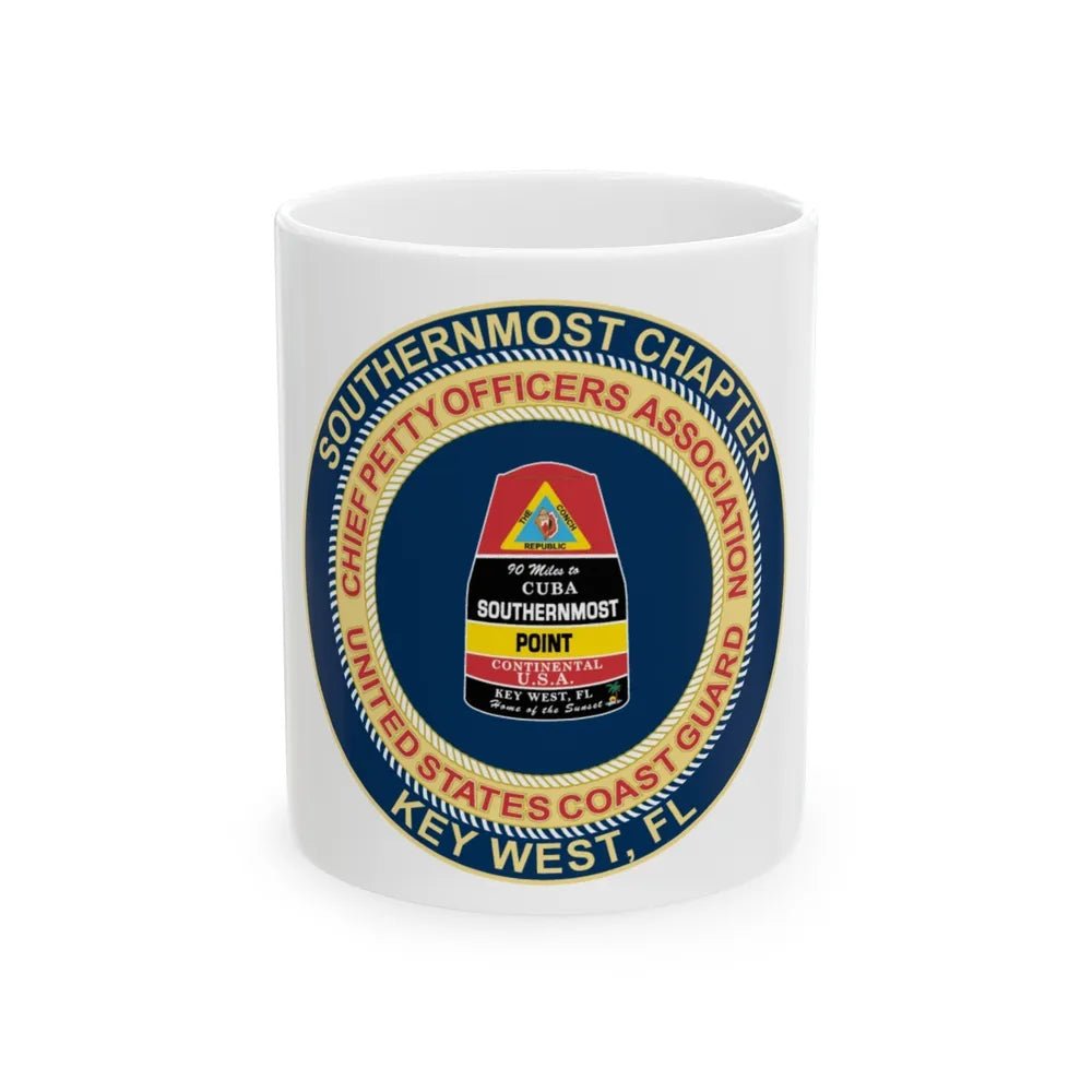 USCG CPOA Key West FL Southernmost Chapter (U.S. Coast Guard) White Coffee Mug-11oz-Go Mug Yourself