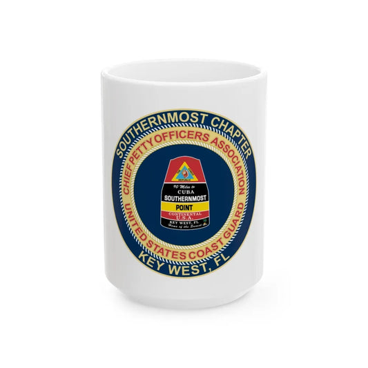 USCG CPOA Key West FL Southernmost Chapter (U.S. Coast Guard) White Coffee Mug-15oz-Go Mug Yourself