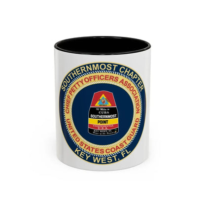 USCG CPOA Key West FL Southernmost Chapter (U.S. Coast Guard) Accent Coffee Mug 11oz Black - Go Mug Yourself