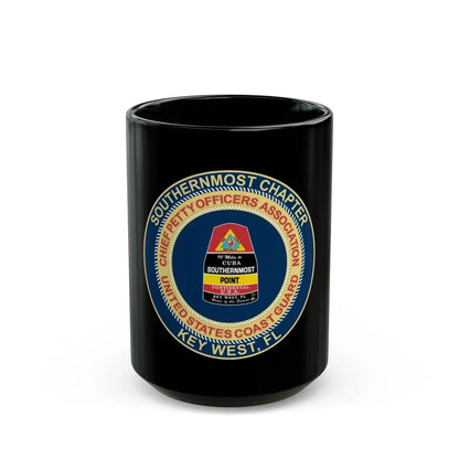 USCG CPOA Key West FL Southernmost Chapter (U.S. Coast Guard) Black Coffee Mug 15oz - Go Mug Yourself