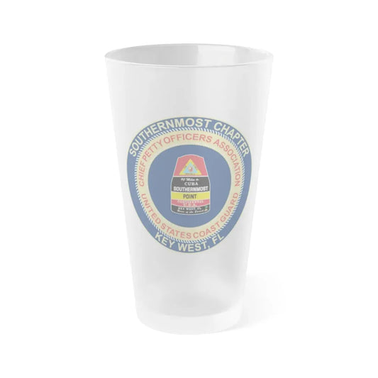 USCG CPOA Key West FL Southernmost Chapter (U.S. Coast Guard) Frosted Pint Glass 16oz Default Title - Go Mug Yourself