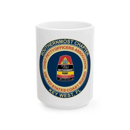 USCG CPOA Key West FL Southernmost Chapter (U.S. Coast Guard) White Coffee Mug 15oz - Go Mug Yourself