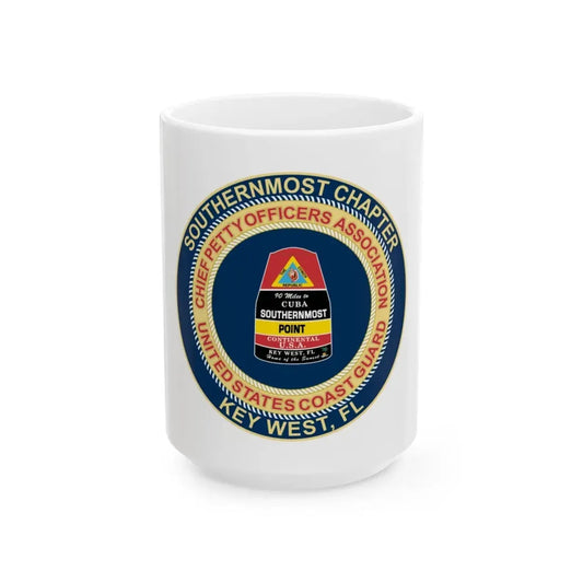 USCG CPOA Key West FL Southernmost Chapter (U.S. Coast Guard) White Coffee Mug 15oz - Go Mug Yourself