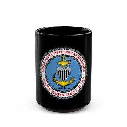 USCG CPOA (U.S. Coast Guard) Black Coffee Mug-15oz-Go Mug Yourself