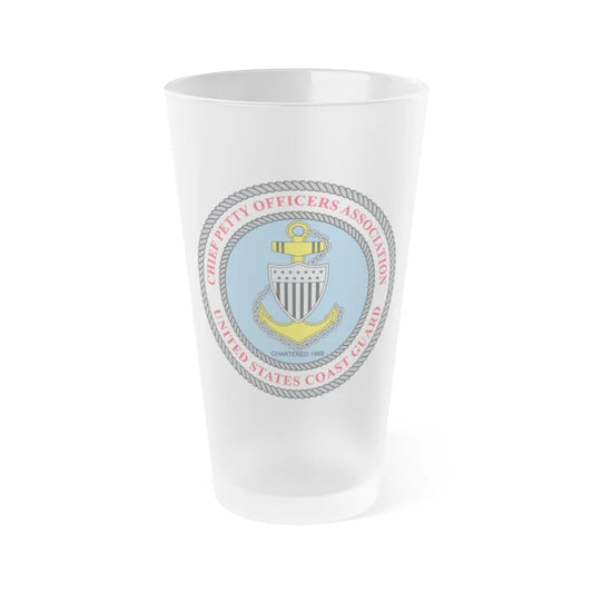 USCG CPOA (U.S. Coast Guard) Frosted Pint Glass 16oz-Go Mug Yourself