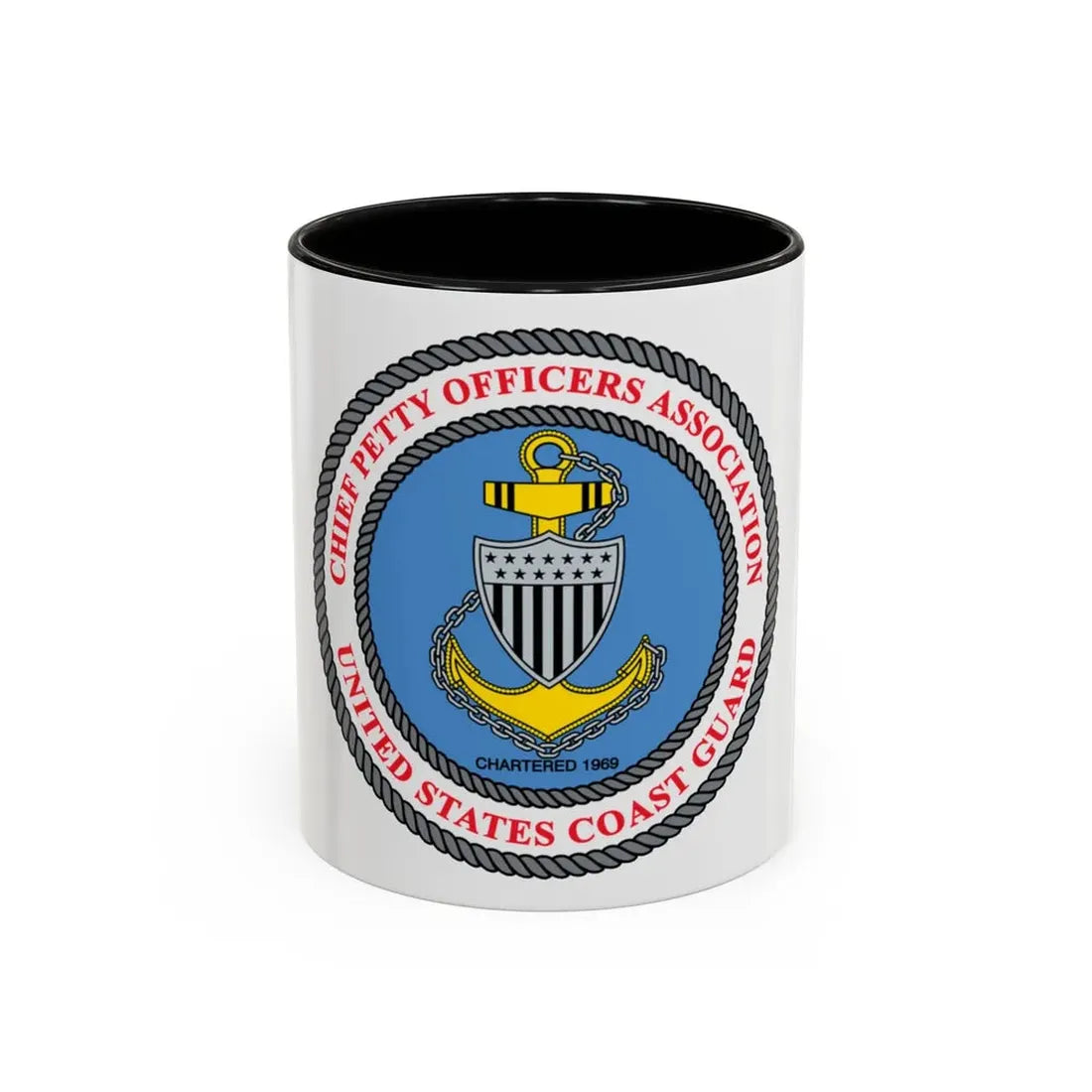 USCG CPOA (U.S. Coast Guard) Accent Coffee Mug 11oz Black - Go Mug Yourself