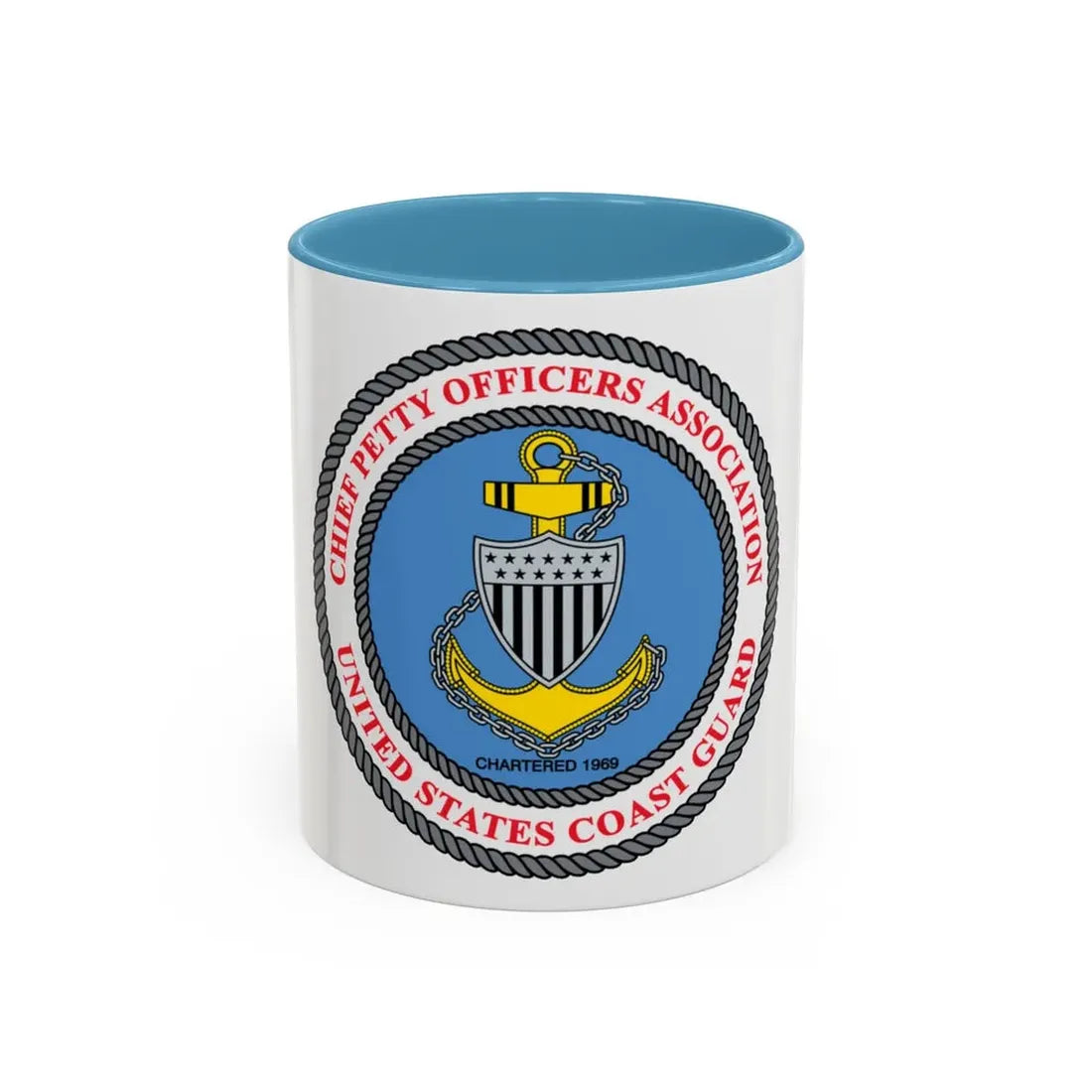 USCG CPOA (U.S. Coast Guard) Accent Coffee Mug 11oz Light Blue - Go Mug Yourself