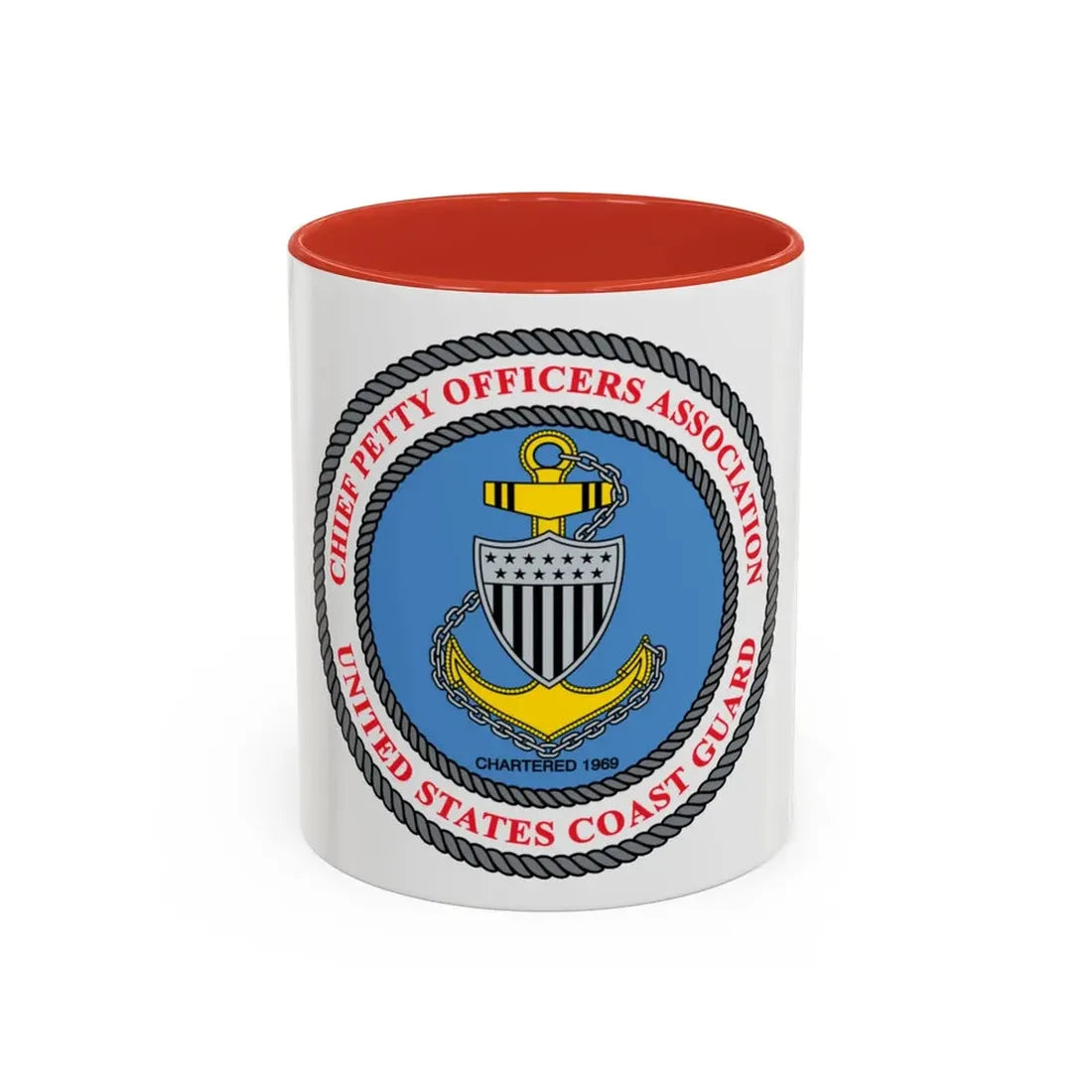 USCG CPOA (U.S. Coast Guard) Accent Coffee Mug 11oz Red - Go Mug Yourself