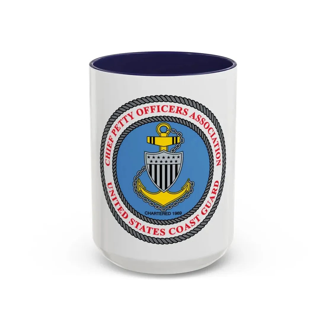 USCG CPOA (U.S. Coast Guard) Accent Coffee Mug 15oz Navy - Go Mug Yourself