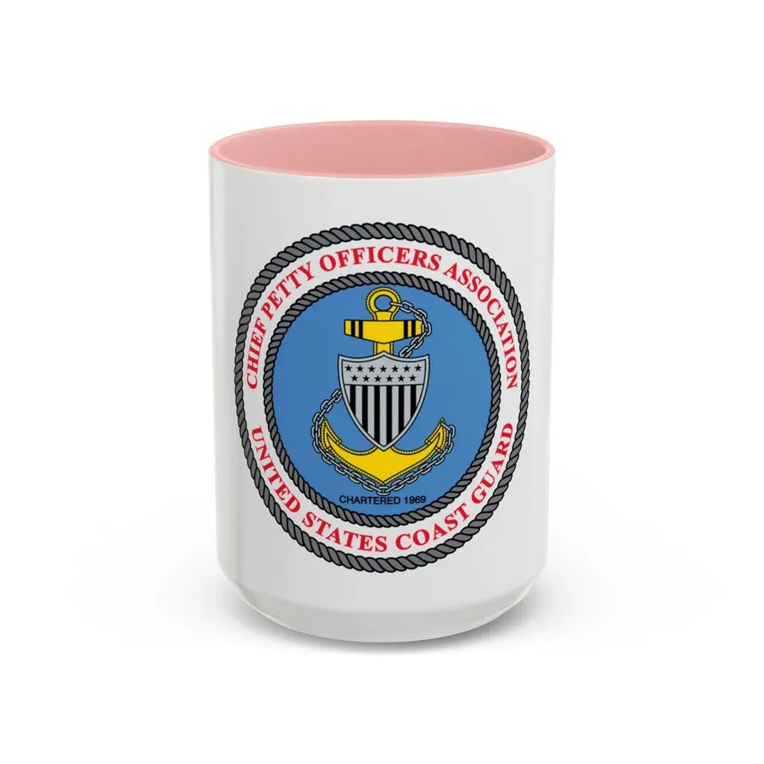 USCG CPOA (U.S. Coast Guard) Accent Coffee Mug 15oz Pink - Go Mug Yourself