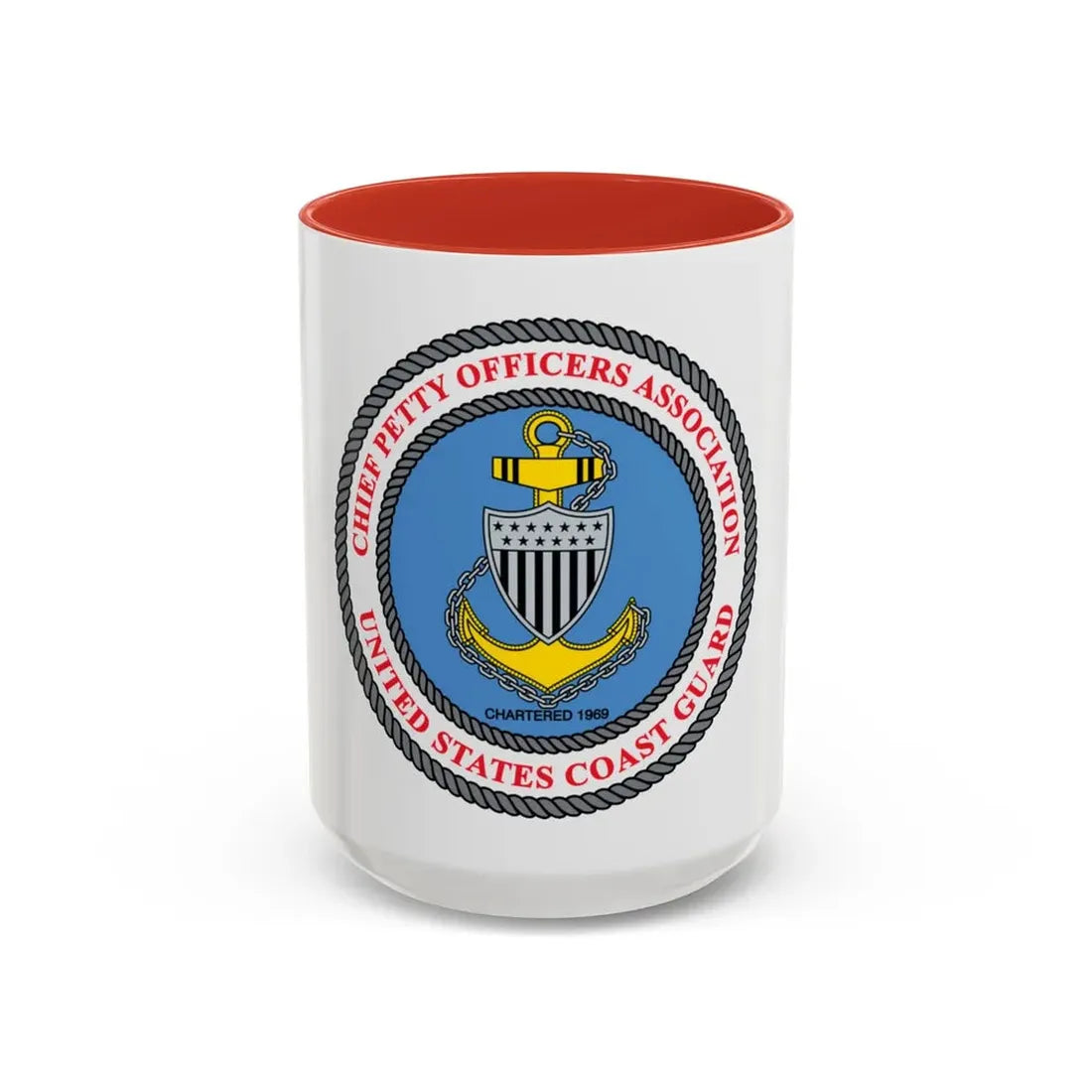 USCG CPOA (U.S. Coast Guard) Accent Coffee Mug 15oz Red - Go Mug Yourself