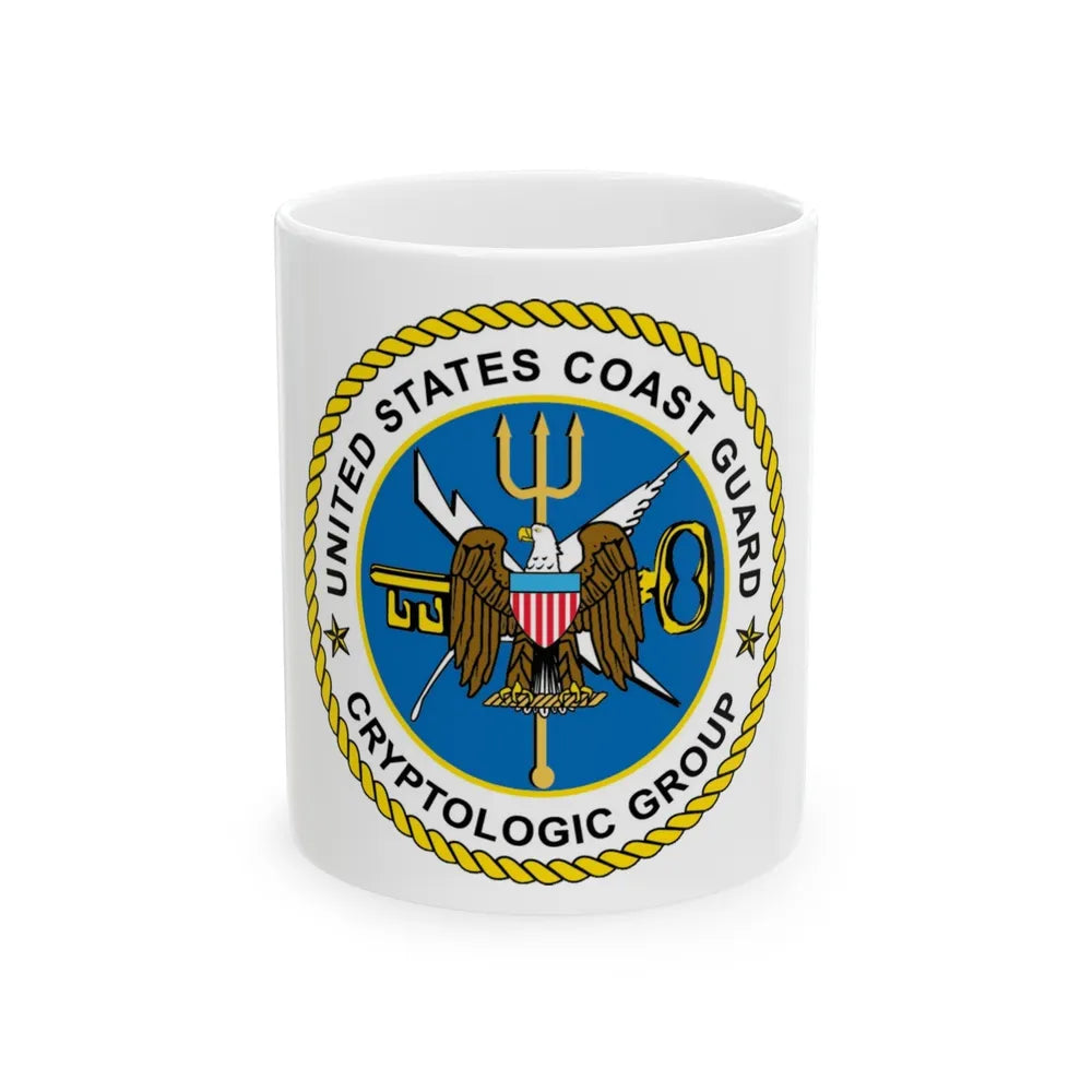 USCG Cryptologic Group (U.S. Coast Guard) White Coffee Mug-11oz-Go Mug Yourself