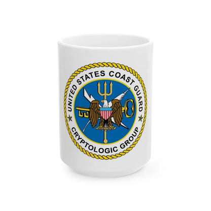 USCG Cryptologic Group (U.S. Coast Guard) White Coffee Mug-15oz-Go Mug Yourself