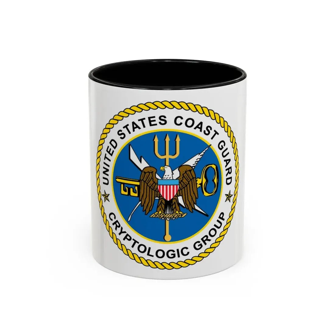 USCG Cryptologic Group (U.S. Coast Guard) Accent Coffee Mug 11oz Black - Go Mug Yourself