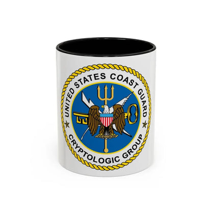 USCG Cryptologic Group (U.S. Coast Guard) Accent Coffee Mug 11oz Black - Go Mug Yourself