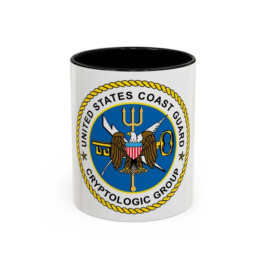 USCG Cryptologic Group (U.S. Coast Guard) Accent Coffee Mug 11oz Black - Go Mug Yourself