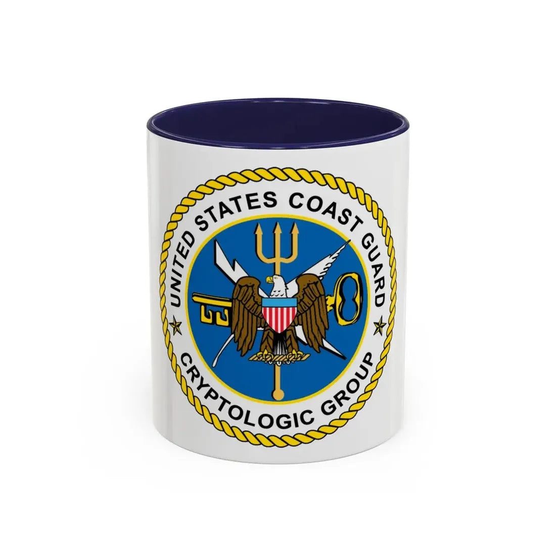 USCG Cryptologic Group (U.S. Coast Guard) Accent Coffee Mug 11oz Navy - Go Mug Yourself