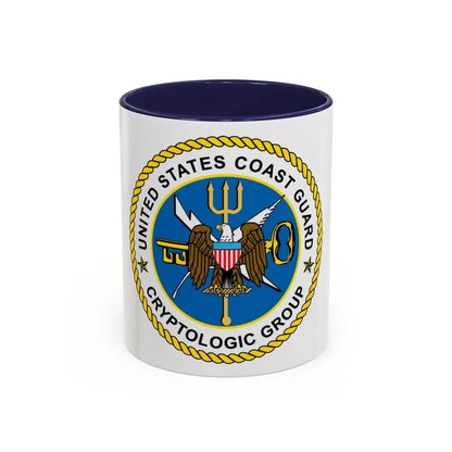 USCG Cryptologic Group (U.S. Coast Guard) Accent Coffee Mug 11oz Navy - Go Mug Yourself