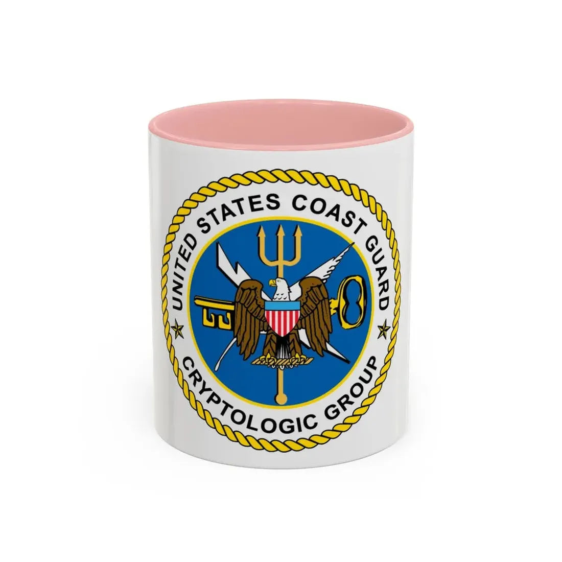 USCG Cryptologic Group (U.S. Coast Guard) Accent Coffee Mug 11oz Pink - Go Mug Yourself