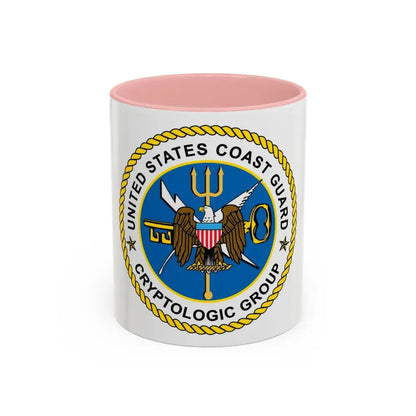 USCG Cryptologic Group (U.S. Coast Guard) Accent Coffee Mug 11oz Pink - Go Mug Yourself