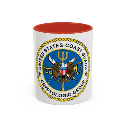 USCG Cryptologic Group (U.S. Coast Guard) Accent Coffee Mug 11oz Red - Go Mug Yourself