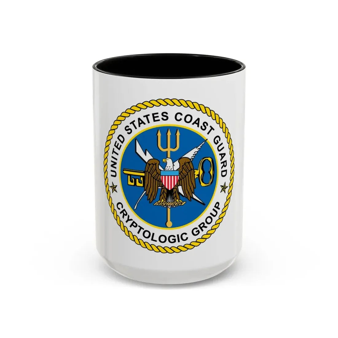 USCG Cryptologic Group (U.S. Coast Guard) Accent Coffee Mug 15oz Black - Go Mug Yourself