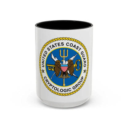 USCG Cryptologic Group (U.S. Coast Guard) Accent Coffee Mug 15oz Black - Go Mug Yourself