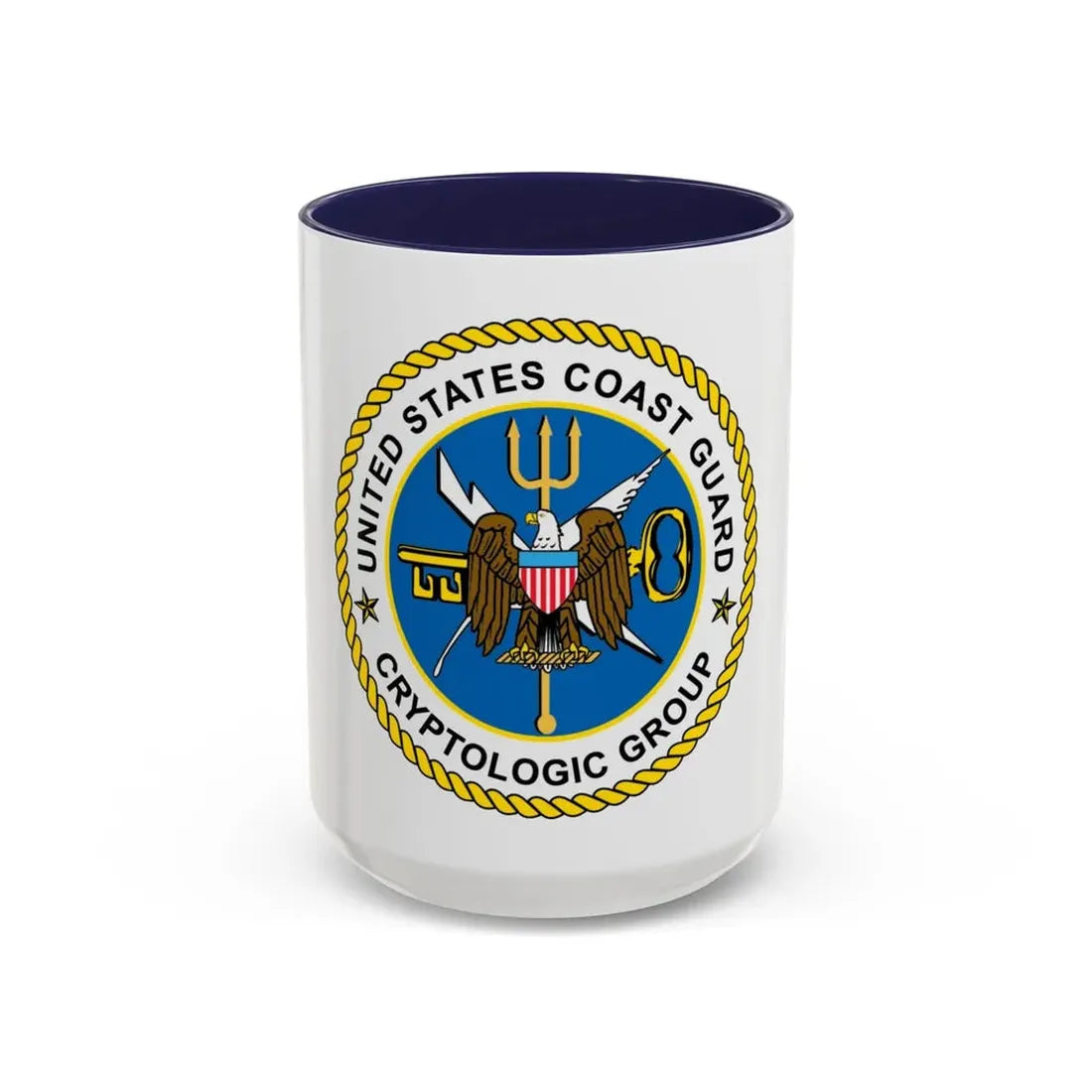 USCG Cryptologic Group (U.S. Coast Guard) Accent Coffee Mug 15oz Navy - Go Mug Yourself