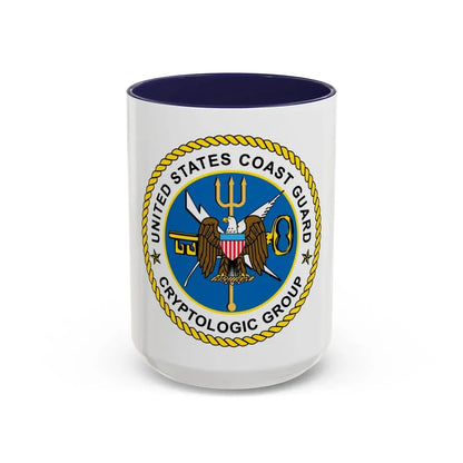 USCG Cryptologic Group (U.S. Coast Guard) Accent Coffee Mug 15oz Navy - Go Mug Yourself