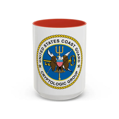 USCG Cryptologic Group (U.S. Coast Guard) Accent Coffee Mug 15oz Red - Go Mug Yourself