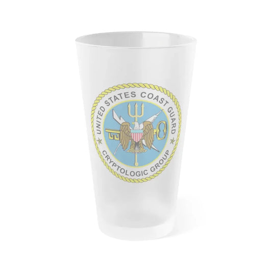 USCG Cryptologic Group (U.S. Coast Guard) Frosted Pint Glass 16oz Default Title - Go Mug Yourself