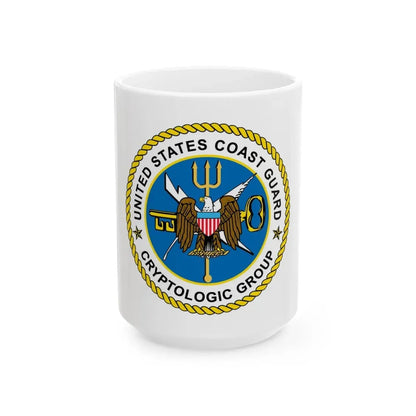 USCG Cryptologic Group (U.S. Coast Guard) White Coffee Mug 15oz - Go Mug Yourself