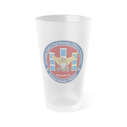 USCG CWO Assoc Steven Shields Chapter (U.S. Coast Guard) Frosted Pint Glass 16oz-Go Mug Yourself