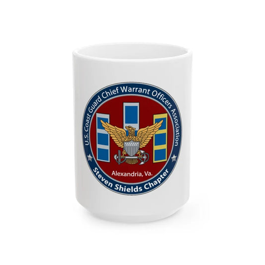 USCG CWO Assoc Steven Shields Chapter (U.S. Coast Guard) White Coffee Mug-15oz-Go Mug Yourself