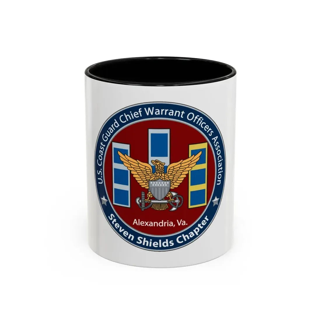 USCG CWO Assoc Steven Shields Chapter (U.S. Coast Guard) Accent Coffee Mug 11oz Black - Go Mug Yourself