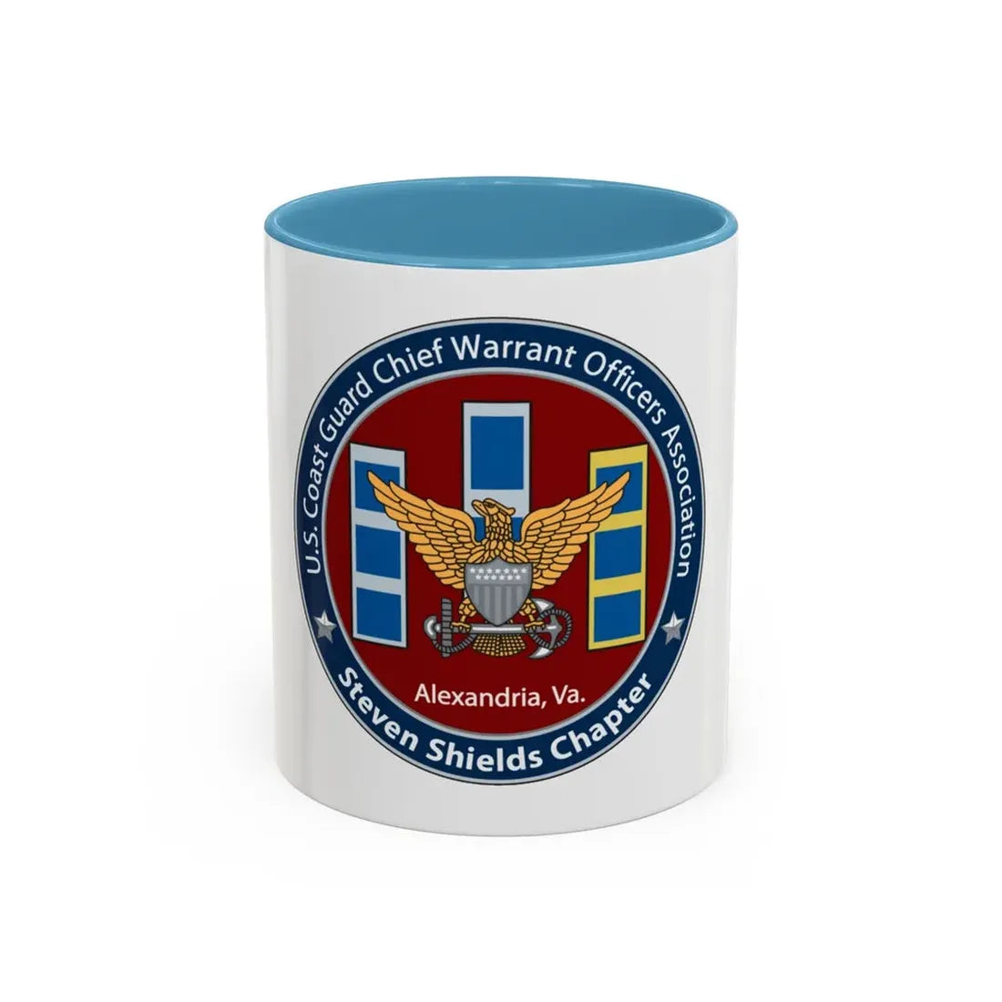 USCG CWO Assoc Steven Shields Chapter (U.S. Coast Guard) Accent Coffee Mug 11oz Light Blue - Go Mug Yourself