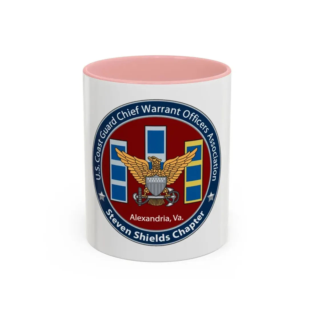 USCG CWO Assoc Steven Shields Chapter (U.S. Coast Guard) Accent Coffee Mug 11oz Pink - Go Mug Yourself