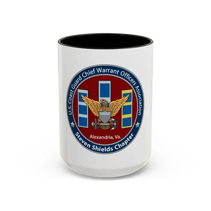 USCG CWO Assoc Steven Shields Chapter (U.S. Coast Guard) Accent Coffee Mug 15oz Black - Go Mug Yourself