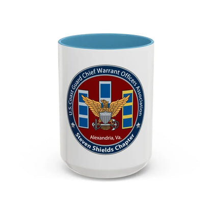 USCG CWO Assoc Steven Shields Chapter (U.S. Coast Guard) Accent Coffee Mug 15oz Light Blue - Go Mug Yourself
