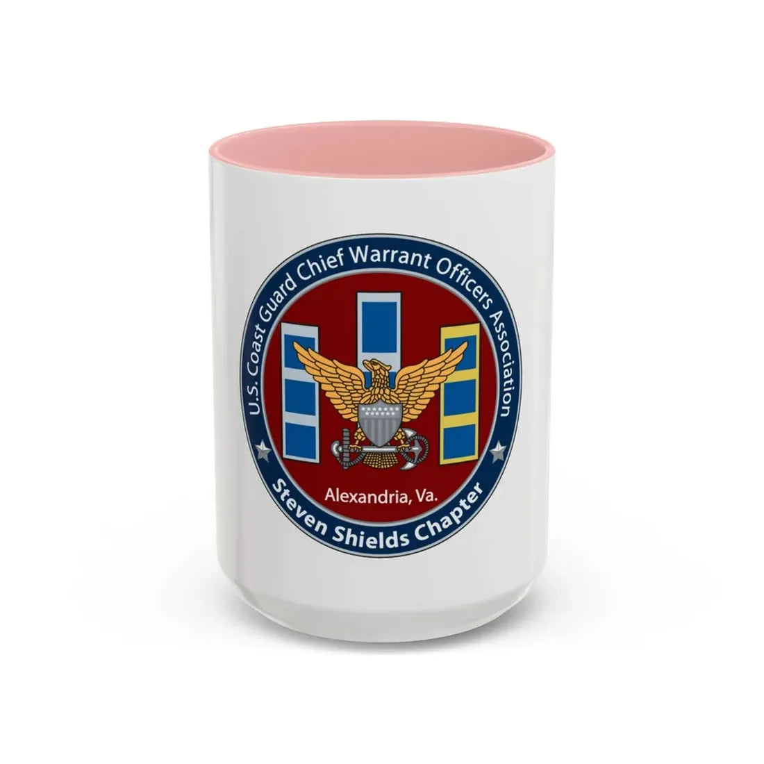 USCG CWO Assoc Steven Shields Chapter (U.S. Coast Guard) Accent Coffee Mug 15oz Pink - Go Mug Yourself