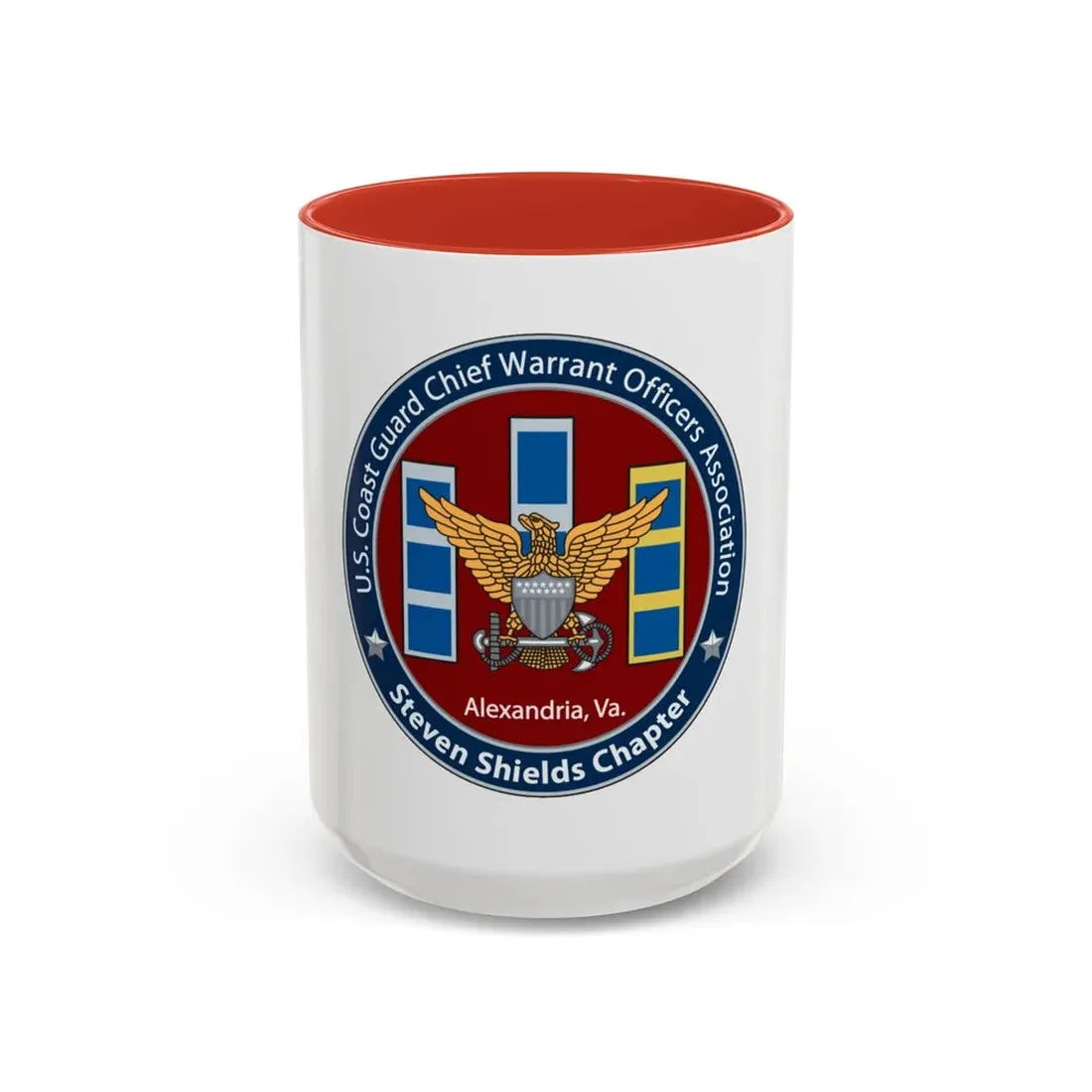 USCG CWO Assoc Steven Shields Chapter (U.S. Coast Guard) Accent Coffee Mug 15oz Red - Go Mug Yourself