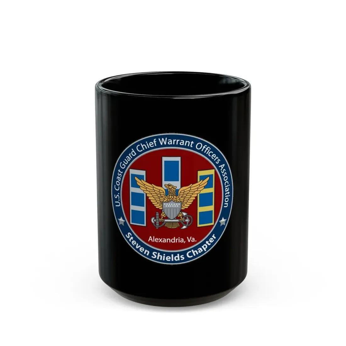USCG CWO Assoc Steven Shields Chapter (U.S. Coast Guard) Black Coffee Mug 15oz - Go Mug Yourself