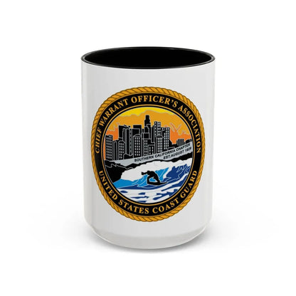 USCG CWO Assoc Surfer (U.S. Coast Guard) Accent Coffee Mug 15oz Black - Go Mug Yourself
