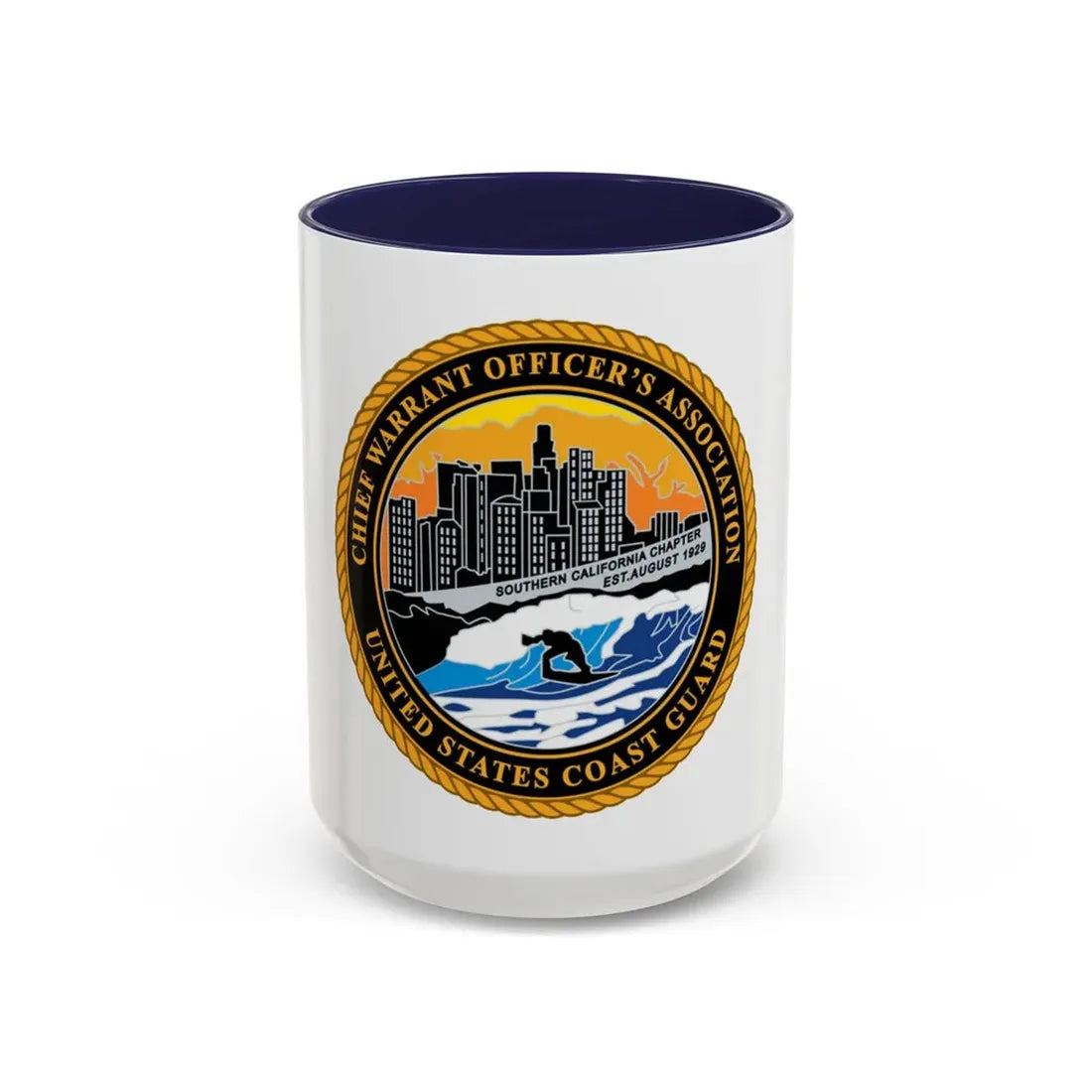 USCG CWO Assoc Surfer (U.S. Coast Guard) Accent Coffee Mug 15oz Navy - Go Mug Yourself